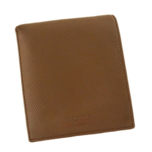 PRADA Two-folded wallet logo Safiano Leazer Auth USED C4140 - Picture 1 of 7